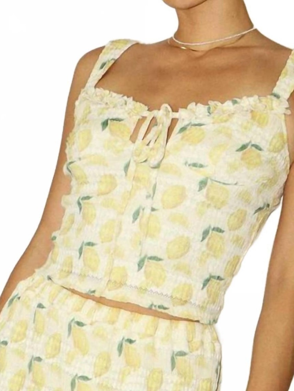 Bailey Rose Lemon Print Tank Top - Yellow